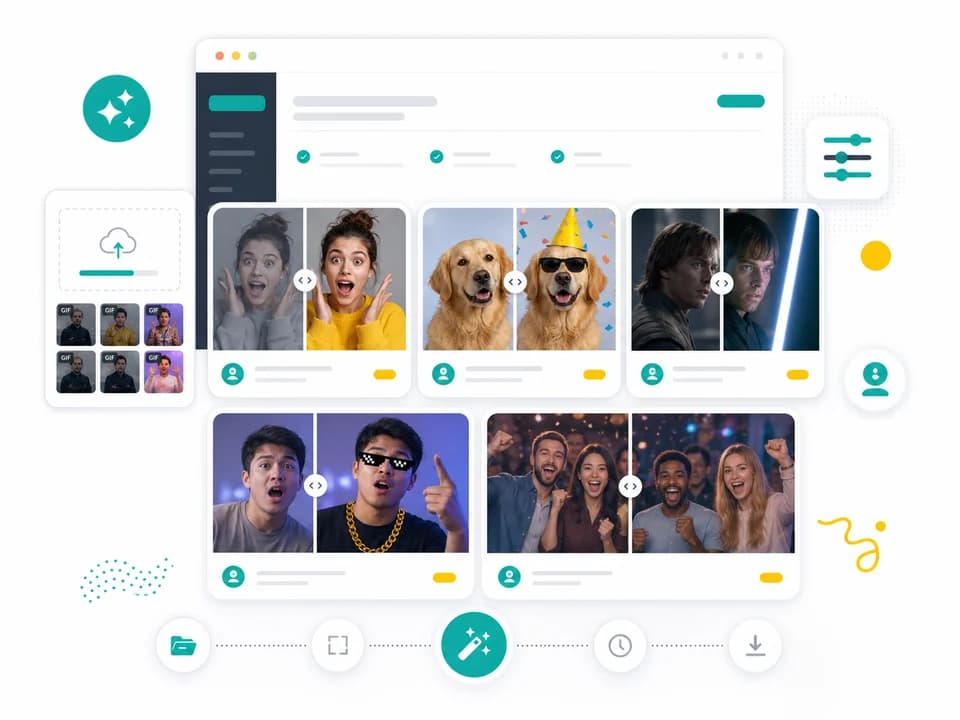 Batch GIF face swap tool card for multiple GIF files