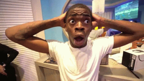 Single person reacting with hands behind head GIF template
