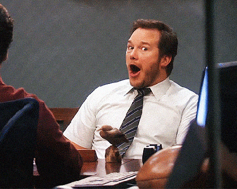 Single person opening mouth in excited surprise GIF template