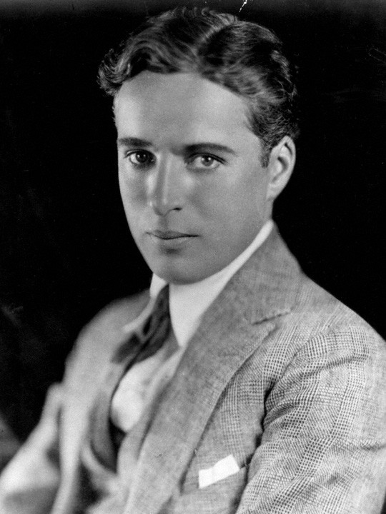 Public-domain target portrait of Charlie Chaplin before face swap